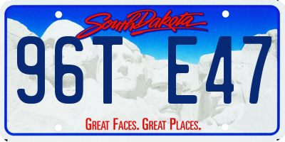 SD license plate 96TE47