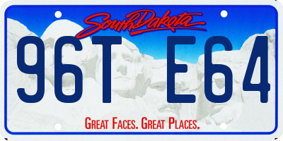 SD license plate 96TE64