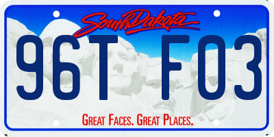 SD license plate 96TF03