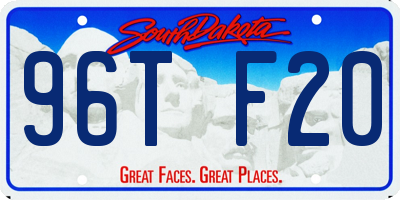 SD license plate 96TF20
