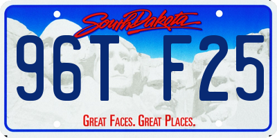 SD license plate 96TF25