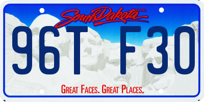SD license plate 96TF30
