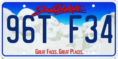 SD license plate 96TF34