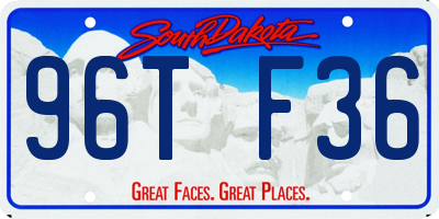 SD license plate 96TF36