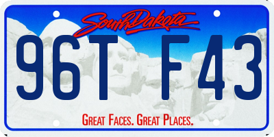 SD license plate 96TF43