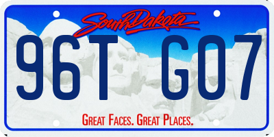 SD license plate 96TG07