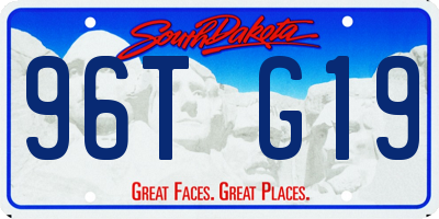 SD license plate 96TG19