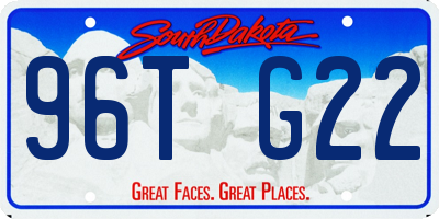 SD license plate 96TG22