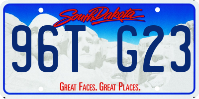 SD license plate 96TG23