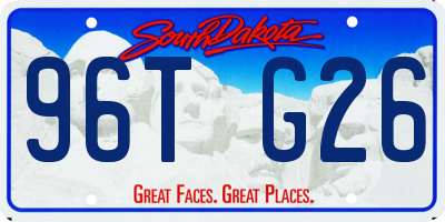SD license plate 96TG26
