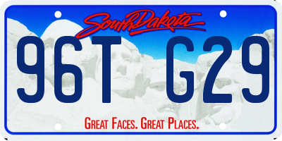 SD license plate 96TG29