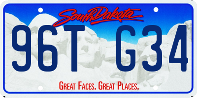SD license plate 96TG34