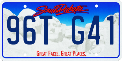 SD license plate 96TG41