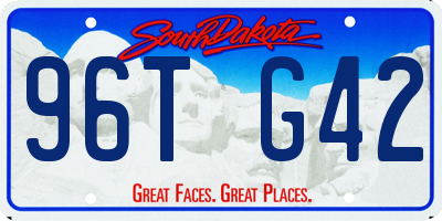 SD license plate 96TG42
