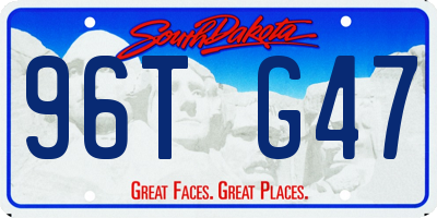 SD license plate 96TG47