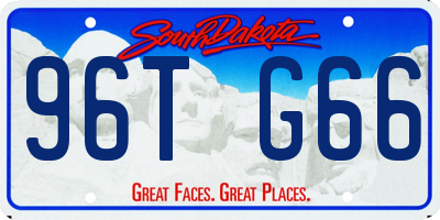 SD license plate 96TG66