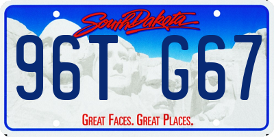 SD license plate 96TG67