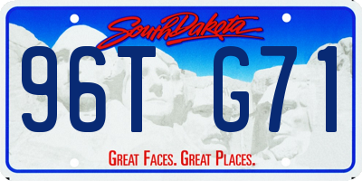 SD license plate 96TG71