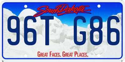 SD license plate 96TG86
