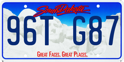 SD license plate 96TG87