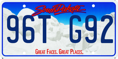 SD license plate 96TG92
