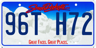 SD license plate 96TH72