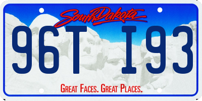 SD license plate 96TI93
