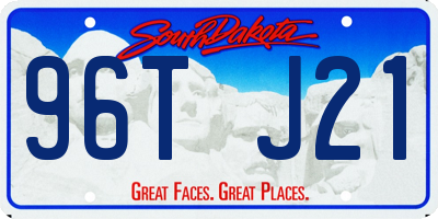 SD license plate 96TJ21