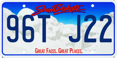 SD license plate 96TJ22