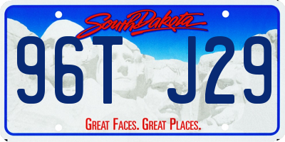 SD license plate 96TJ29