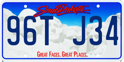 SD license plate 96TJ34