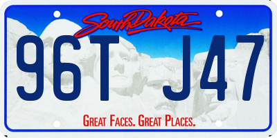 SD license plate 96TJ47