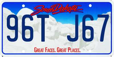 SD license plate 96TJ67