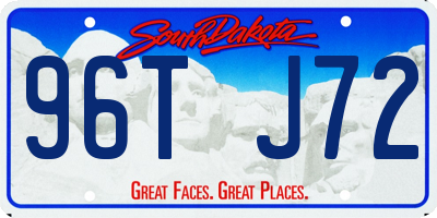 SD license plate 96TJ72