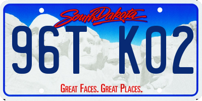 SD license plate 96TK02