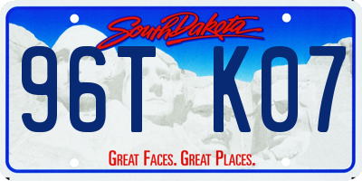 SD license plate 96TK07