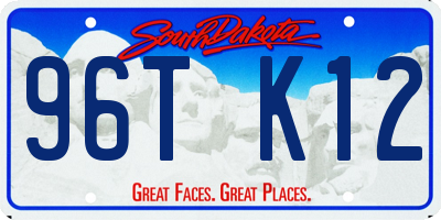 SD license plate 96TK12
