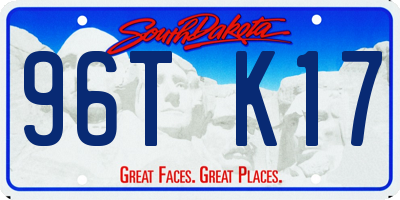 SD license plate 96TK17