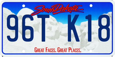 SD license plate 96TK18
