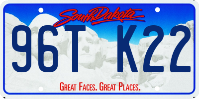 SD license plate 96TK22