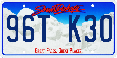 SD license plate 96TK30