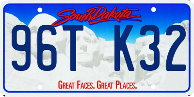 SD license plate 96TK32