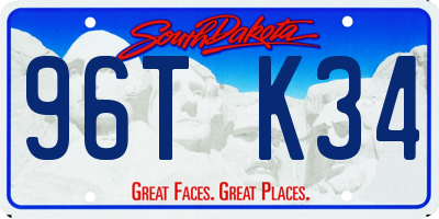 SD license plate 96TK34