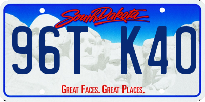 SD license plate 96TK40