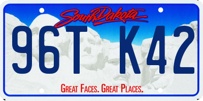SD license plate 96TK42