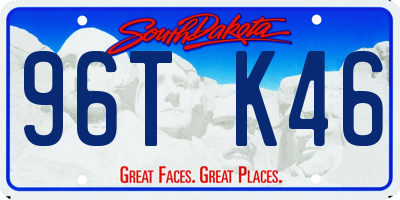 SD license plate 96TK46