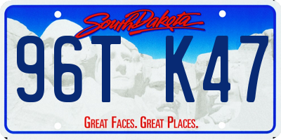 SD license plate 96TK47