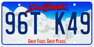 SD license plate 96TK49