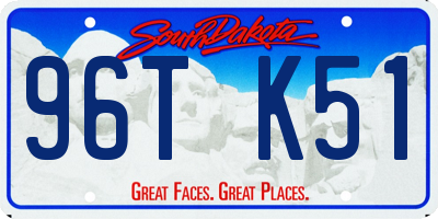 SD license plate 96TK51