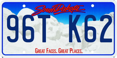 SD license plate 96TK62